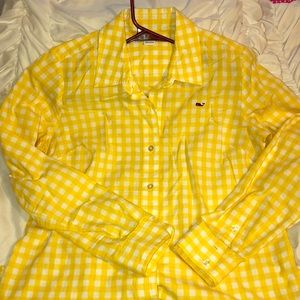 Vineyard Vines Yellow Gingham Button-Down